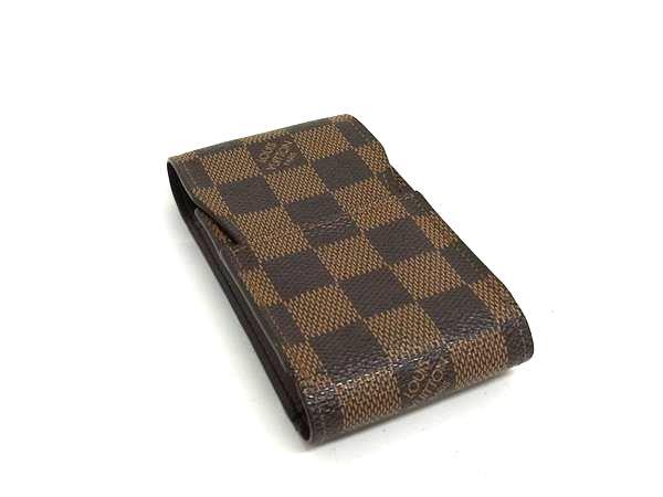 LOUIS VUITTON ルイヴィトン シガレットケース ダミエ エテュイ シガレット N63024 エベヌ PVC レザー ユニセックス 煙草ケース【本物保証】【中古】