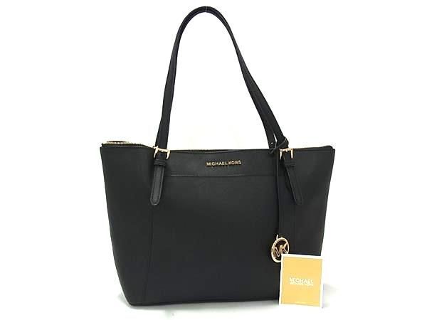 MICHAEL KORS マイケルコース トートバッグ ブラック レザー レディース ゴールド金具 超美品【本物保証】【中古】|3R boutique
