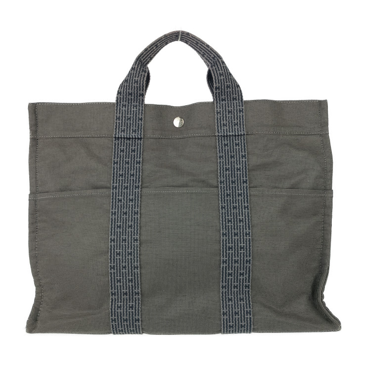 HERMES エルメス トートバッグ エールライン トート MM - グレー シルバー金具 キャンバス ユニセックス ハンドバッグ【本物保証】【中古】