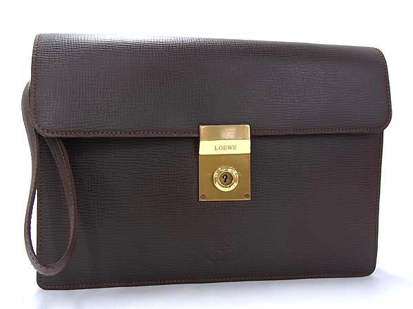 LOEWE ロエベ　ハンドバック　クラッチバッグ　セカンドバッグ LOEWE ロエベ セカンドバッグ クラッチバッグ 茶 ブラウン
