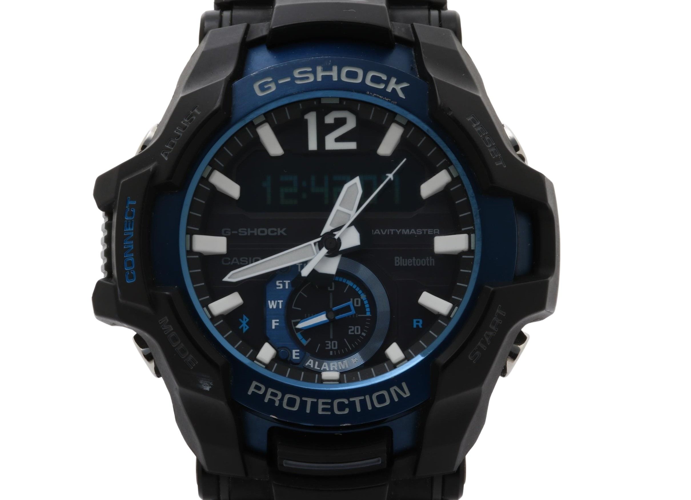 CASIO カシオ 腕時計 G SHOCK ジーショック GRAVITYMASTER GR-B100-1A2JF ブラック&times;ブルー系 樹脂 &times; SS メンズ アナデジ ソーラー 美品【本物保証】【中古】｜3R boutique