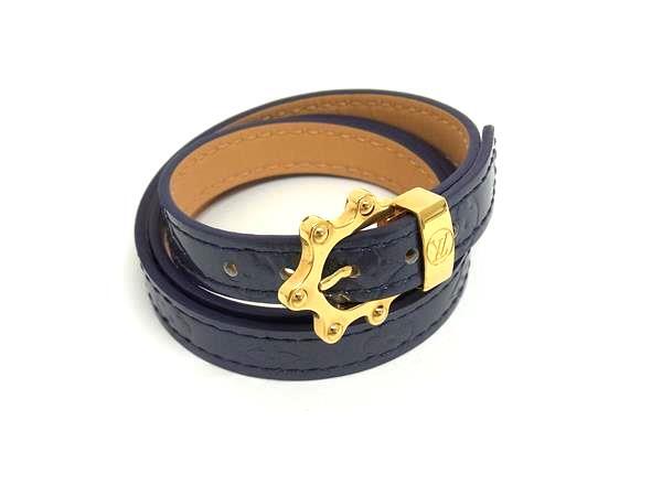 LOUIS VUITTON ルイヴィトン ブレスレット ブラスレ・トリプルトゥール M91404 アンディゴ(パープル系) モノグラムヴェルニ ユニセックス 美品【本物保証】【中古】｜3R boutique