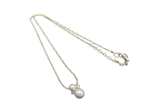Christian Dior ディオール ネックレス ゴールド系 メタル フェイクパール ラインストーン レディース 美品【本物保証】【中古】|3R boutique