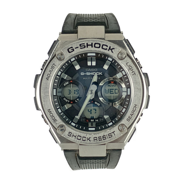 CASIO カシオ 腕時計 Mid Size Series GST-W310-1AJF シルバー ブラック ステンレス 樹脂 メンズ アナデジ ソーラー電波【本物保証】【中古】