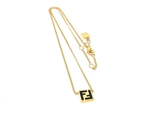 FENDI フェンディ ネックレス ズッカ ゴールド系 メタル ユニセックス 美品【本物保証】【中古】｜3R boutique