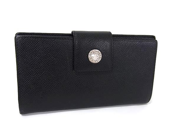 BVLGARI ブルガリ 財布 ブルガリブルガリ クラシコ 29732 ブラック レザー ユニセックス 二つ折り 長財布【本物保証】【中古】
