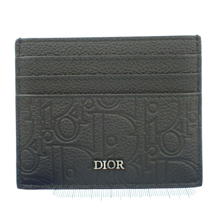 Christian Dior クリスチャンディオール カードケース グラビティ カードホルダー 2ESCH135FLG_H00N ブラック カーフスキン ユニセックス 新古未使用展示品【本物保証】【中古】