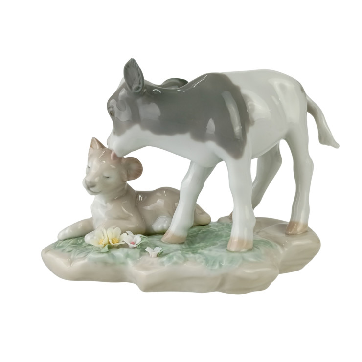 LLADRO リヤドロ 置物 平和の王国 (子牛と若獅子) 6927 マルチカラー ポーセリン ユニセックス 絶版 美品【本物保証】【中古】 16,988円