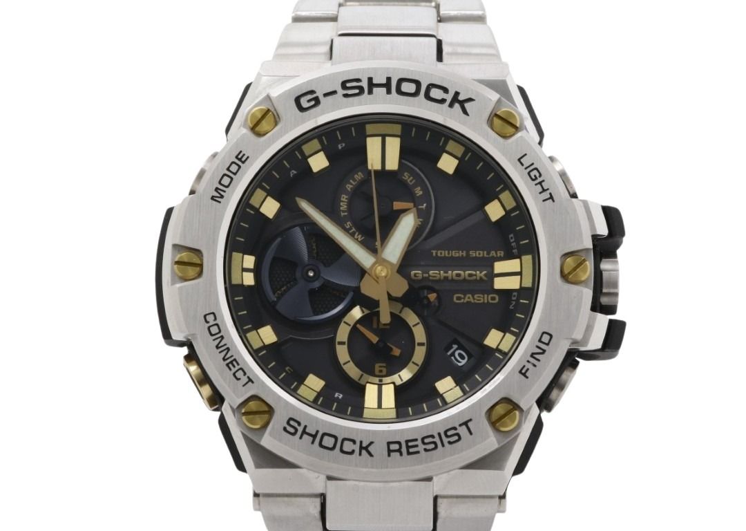 CASIO カシオ 腕時計 G-SHOCK G-STEEL GST-B100 Series GST-B100D-1A9JF ブラック シルバー系 樹脂／ステンレススチール メンズ アナログ 美品【本物保証】【中古】｜3R boutique