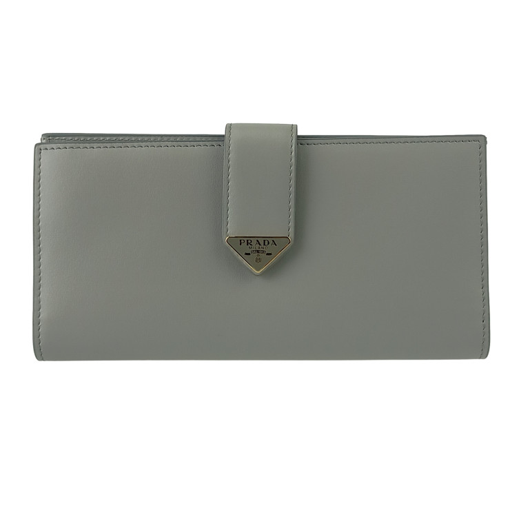 楽天市場】プラダ PRADA 二つ折り長財布 レザー ライトグリーン