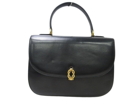 GUCCI グッチ ハンドバッグ オールドグッチ トップハンドル 000 109 0168 ブラック カーフレザー レディース ヴィンテージ ゴールド金具【本物保証】【中古】