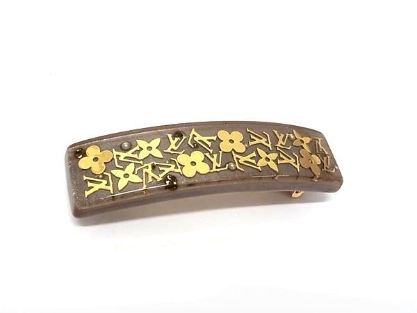 LOUIS VUITTON ルイヴィトン バレッタ モノグラム アンクルージョン M65305 ブラウン系 レジン レディース 美品【本物保証】【中古】