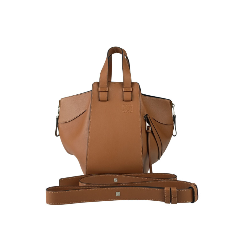 LOEWE ロエベ ハンドバッグ ハンモック スモール 387.30.S35 TAN(ブラウン系) クラシックカーフ レディース 2WAY ショルダーバッグ 超美品【本物保証】【中古】