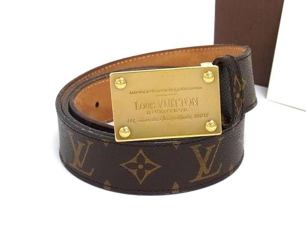 ルイヴィトン モノグラム サンチュール ベルト シルバー金具 バックル 茶色 楽天市場】LOUIS VUITTON ルイ ヴィトン モノグラム サン
