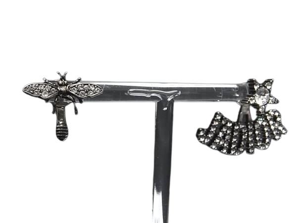 ChristianDior ディオール ピアス ジャディオール ブラック系 メタル レディース ラインストーン 蜂 ビー スター 美品【本物保証】【中古】|3R boutique
