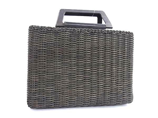 Salvatore Ferragamo フェラガモ ハンドバッグ かごバッグ DV21 0265 ダークブラウン ラタン レディース【本物保証】【中古】