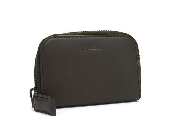 PRADA プラダ キーケース ダークブラウン レザー ユニセックス 6連 ラウンドファスナー シルバー金具 超美品【本物保証】【中古】