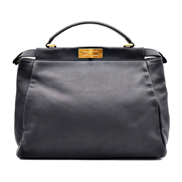 Beautiful Article Fendi フェンディピーカブーレギュラー 2way Handbag Shoulder Bag 8bn210 Leather Inside Denim Black