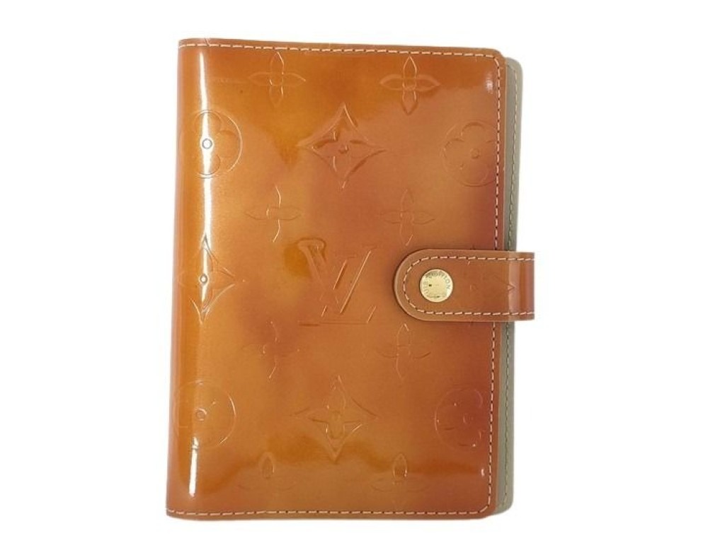 LOUIS VUITTON ルイヴィトン 手帳カバー アジェンダPM R21001 イエロー系 モノグラムヴェルニ レディース システム手帳 6穴 美品【本物保証】【中古】