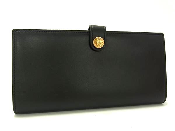【希少】ヴェルサーチ 長財布 サンバースト パイソン 本革 シルバー金具 黒 希少】ヴェルサーチ 長財布 サンバースト パイソン 本革