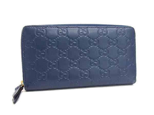 【美品】グッチ ヤンキースコラボ 二つ折り財布 シマ 札入れ ブルー グッチグッチシマ NYヤンキース ネイビー メンズ レザー 二つ折り財布