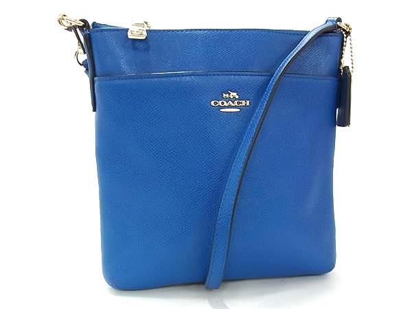 COACH コーチ ショルダーバッグ キット メッセンジャー 41320 ブルー レザー ユニセックス ゴールド金具【本物保証】【中古】