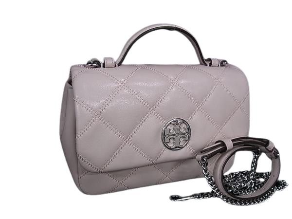 TORY BURCH トリーバーチ ハンドバッグ ウィラ ミニ トップハンドル ピンク系 レザー レディース キルティング 超美品【本物保証】【中古】｜3R boutique