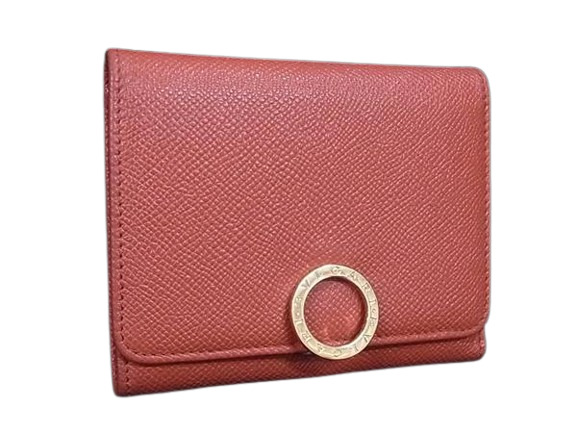美品 BVLGARI ブルガリ 財布 ブルガリブルガリ - オレンジ系 レザー レディース 三つ折り ロゴクリップ ゴールド金具【本物保証】【中古】|3R boutique