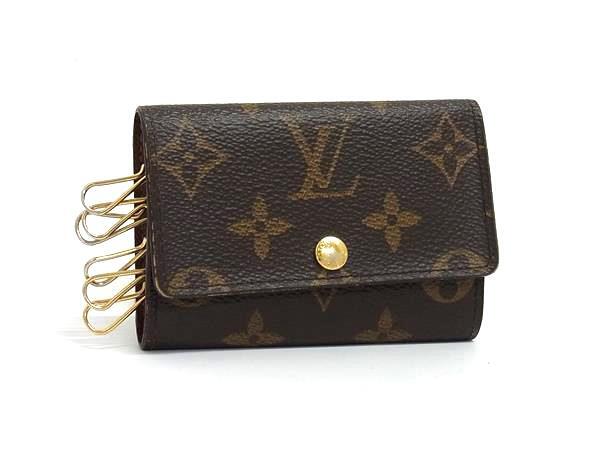 LOUIS VUITTON ルイヴィトン キーケース モノグラム ミュルティクレ6 M62630 ブラウン PVC レザー ユニセックス 6連 ゴールド金具【本物保証】【中古】