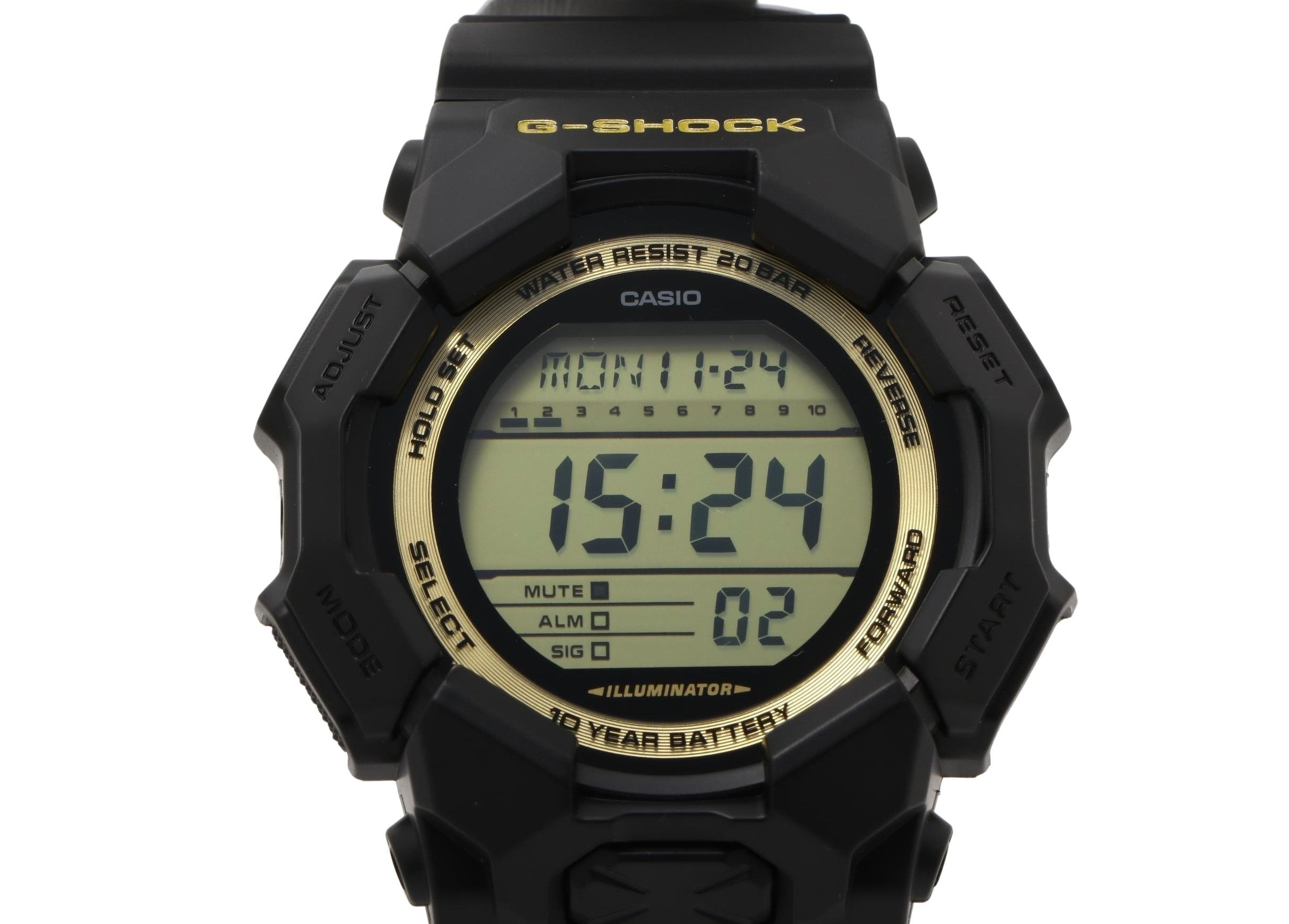 CASIO カシオ 時計 GSHOCK DIGITAL GD010 SERIES GD010GB1A9JF ブラック カーボン／樹脂 メンズ デジタル 新品未使用展示品【本物保証】【中古】