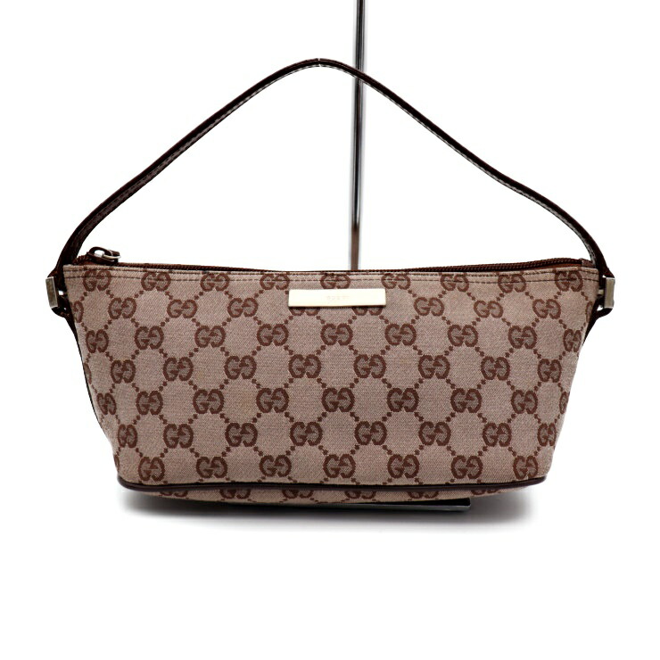 GUCCI グッチ アクセサリーポーチ ハンドバッグ GGキャンバス ピンク ブラウン 039・1103・2123【本物保証】【中古】|3R boutique