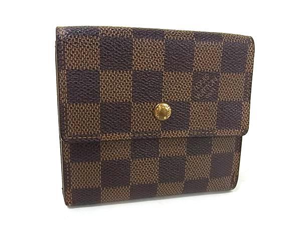 LOUIS VUITTON ルイヴィトン 財布 ダミエ ポルトモネビエ カルトクレディ N61652 エベヌ ブラウン PVC レザー レディース 三つ折り 財布【本物保証】【中古】