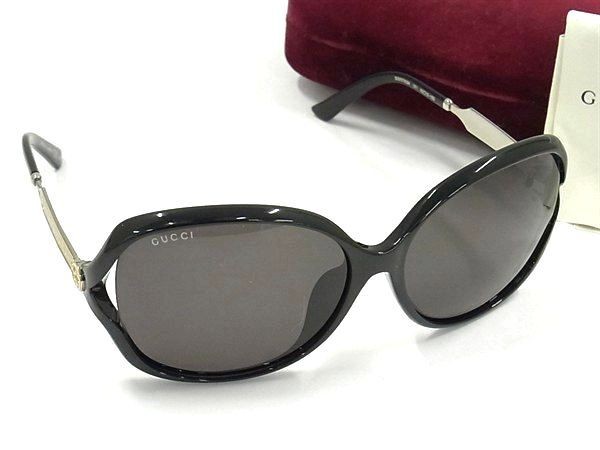 GUCCI グッチ アイウェア インターロッキングG サングラス GG0076SK ブラック プラスチック×メタル レディース 美品【本物保証】【中古】