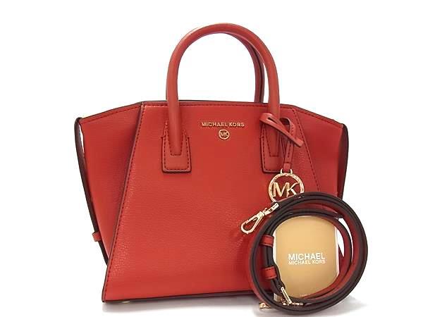 MICHAEL KORS マイケルコース ハンドバッグ Avril アヴリル 30H1G4VS5L レッド系 レザー レディース 2WAY ショルダーバッグ ゴールド金具 美品【本物保証】【中古】