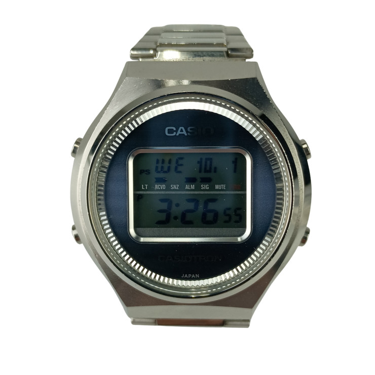 CASIO カシオ 腕時計 カシオトロン復刻限定モデル CASIOTRON TRN 50 2AJR シルバー SS メンズ デジタル 電波ソーラー【本物保証】【中古】