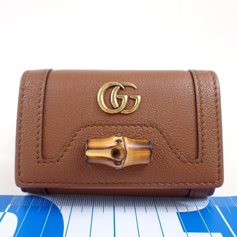 GUCCI グッチ キーケース バンブー GGマーモント ダイアナ 658636 ブラウン系 レザー ユニセックス 6連 ゴールド金具 超美品【本物保証】【中古】