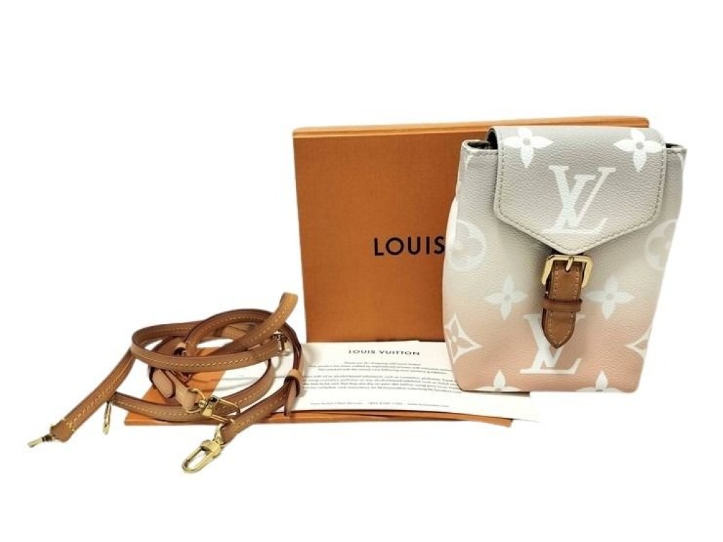 LOUIS VUITTON ルイヴィトン リュックサック バイ ザプール タイニー バックパック M45764 ブリューム( ピンク系 グレー系) PVC レザー レディース ゴールド金具 美品【本物保証】【中古】|3R boutique