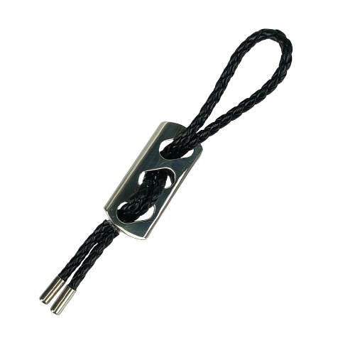 HERMES エルメス キーホルダー/チャーム チャーム - ブラック シルバー レザー Ag925 ユニセックス 編込み【本物保証】【中古】
