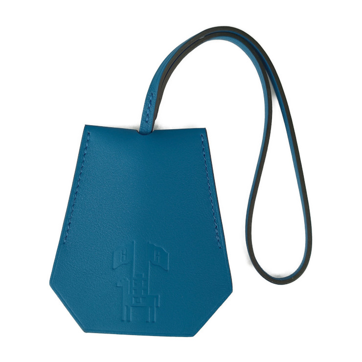 HERMES バッグチャーム サンダル　ブラウン/ブルー　箱付 572-13-3.jpg