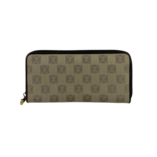 美品✨大人気 LOEWE ロエベ リネンアナグラムジップラウンドウォレット 廃盤！】LOEWE リネンアナグラムジップアラウンドウォレット長