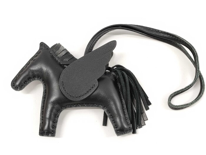 HERMES エルメス バッグチャーム ロデオチャーム ペガサスPM - ソーブラック アニョーミロ レディース 超美品【本物保証】【中古】