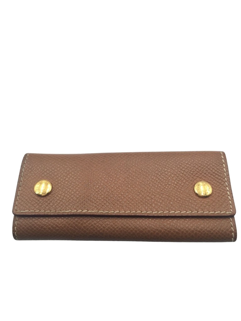 HERMES エルメス キーケース セリエ ゴールド ヴォーエプソン ユニセックス ゴールド金具 4連【本物保証】【中古】