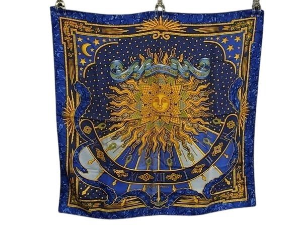 HERMES エルメス スカーフ カレ90 マルチカラー シルク100% レディース CARPE DIEM 今日一日を楽しむ【本物保証】【中古】
