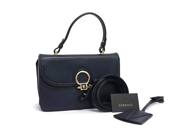 VERSACE ヴェルサーチェ 本革 ハンドバッグ 黒 ゴールド 金具 楽天市場】【バッグ】VERSACE ヴェルサーチ ハンドバッグ
