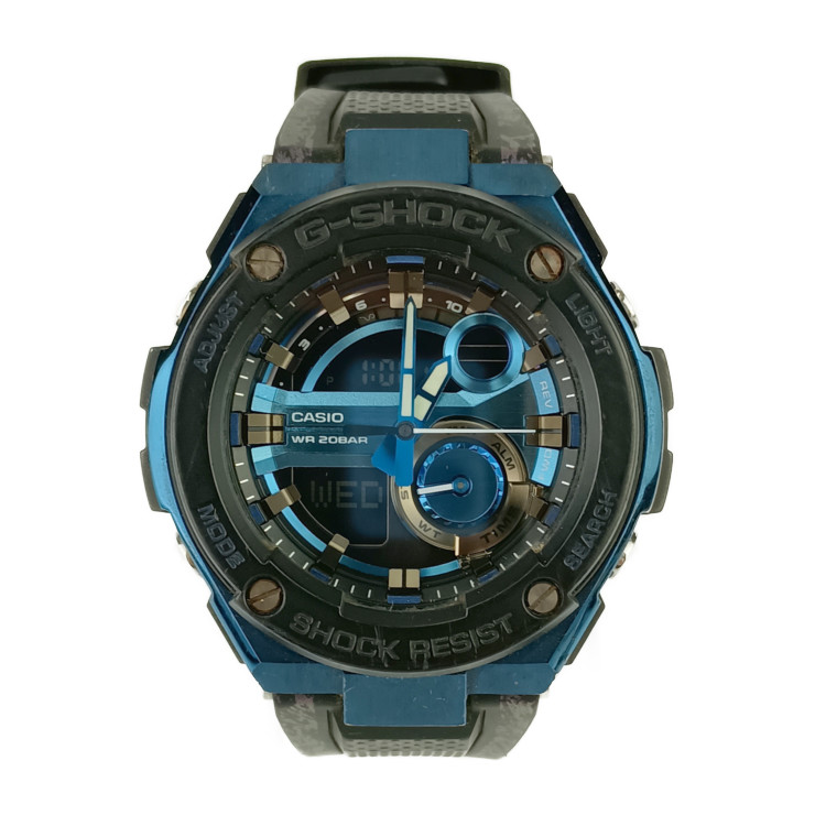CASIO カシオ 腕時計 G-SHOCK G-STEEL Gショック Gスチール GST-200CP-2AJF ブラック ブラック&ブルー文字盤 樹脂 ステンレス メンズ デジタル クオーツ【本物保証】【中古】｜3R boutique
