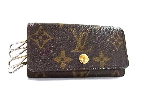 LOUIS VUITTON ルイヴィトン キーケース モノグラム ミュルティクレ4 M62631 ブラウン PVC レザー ユニセックス 4連 ゴールド金具【本物保証】【中古】