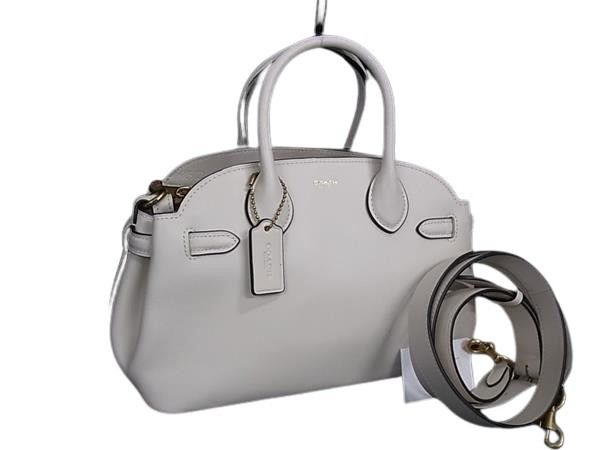 COACH コーチ ハンドバッグ エンパイア キャリーオール 26 CU066 ライトベージュ レザー レディース 2WAY 超美品【本物保証】【中古】｜3R boutique