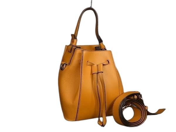 FURLA フルラ ハンドバッグ ミアステラ オレンジ レザー レディース 2WAY【本物保証】【中古】