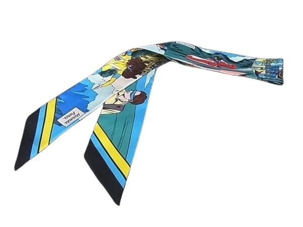 楽天市場】エルメス HERMES スカーフ ツイリー レイユールデテ ブルー