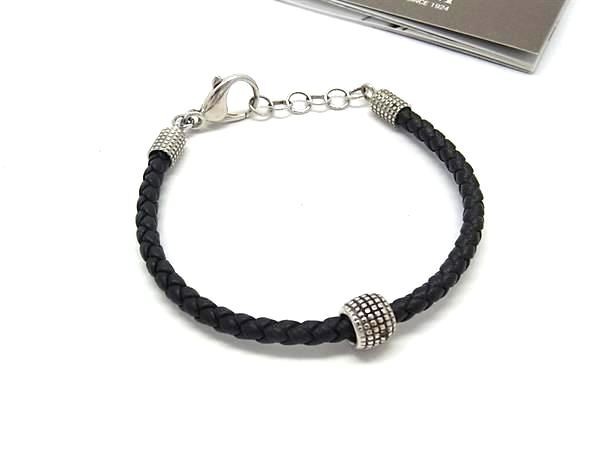 DAMIANI ダミアーニ ブレスレット メトロポリタン 20068302 ブラック シルバー系 レザー SV925 ユニセックス 美品【本物保証】【中古】｜3R boutique